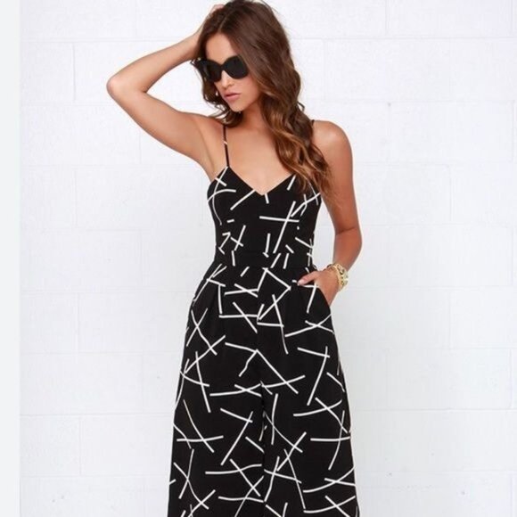 C/MEO COLLECTIVE Cameo Power Trip Black Print dress Small - Picture 1 of 9